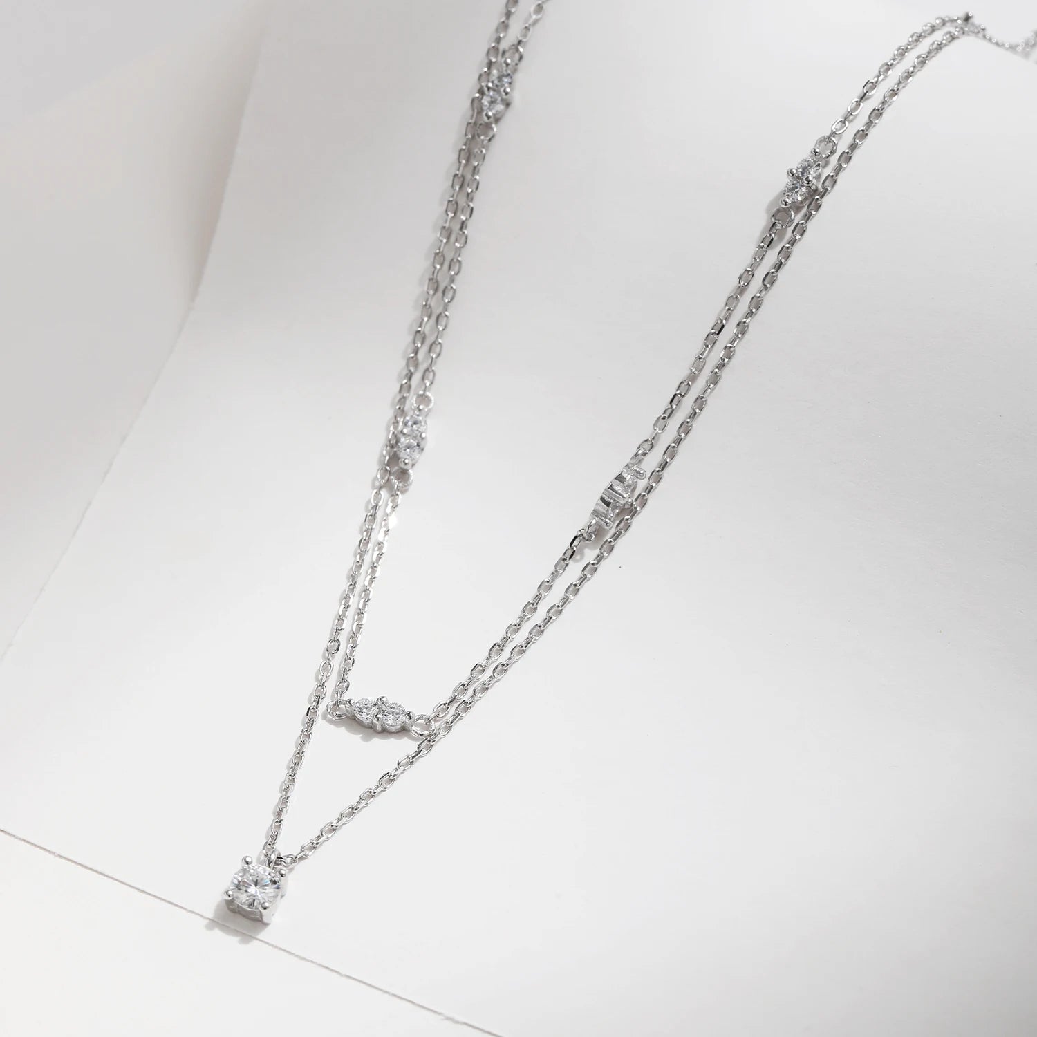 ARIA MOISSANITE DIAMOND LAYERED NECKLACE - NARAVOCO