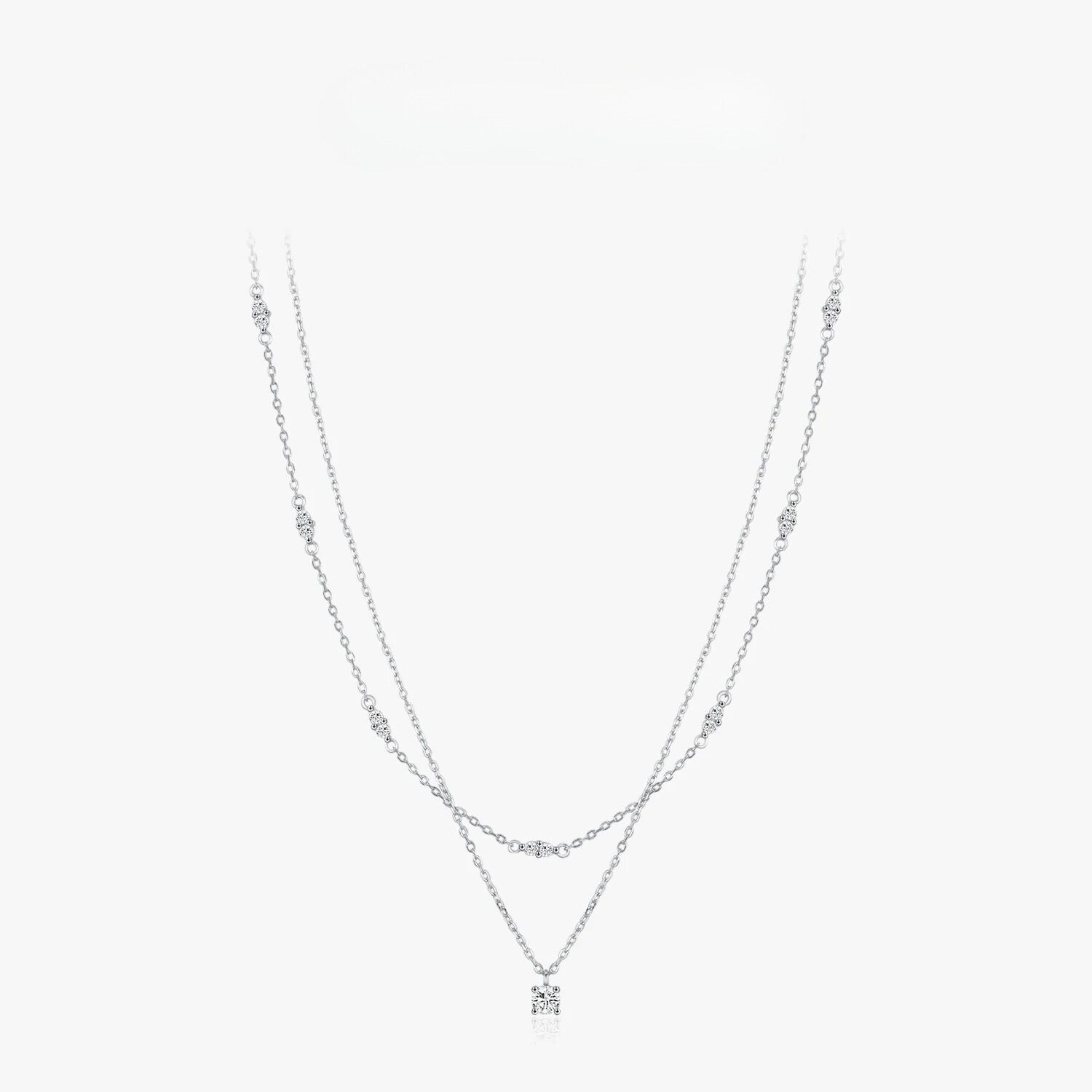 ARIA MOISSANITE DIAMOND LAYERED NECKLACE - NARAVOCO