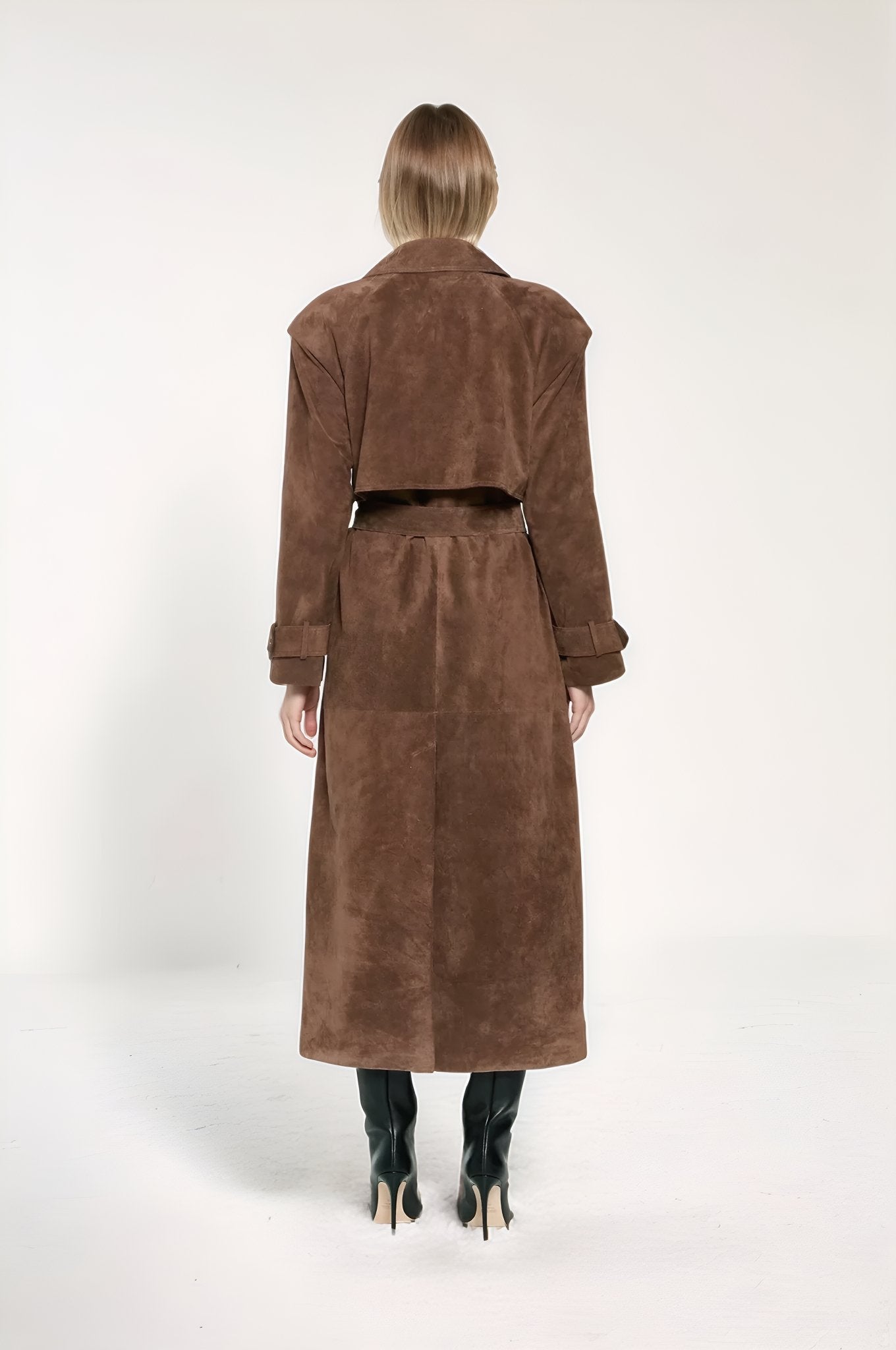 ASHTON SUEDE TRENCH COAT - NARAVOCO