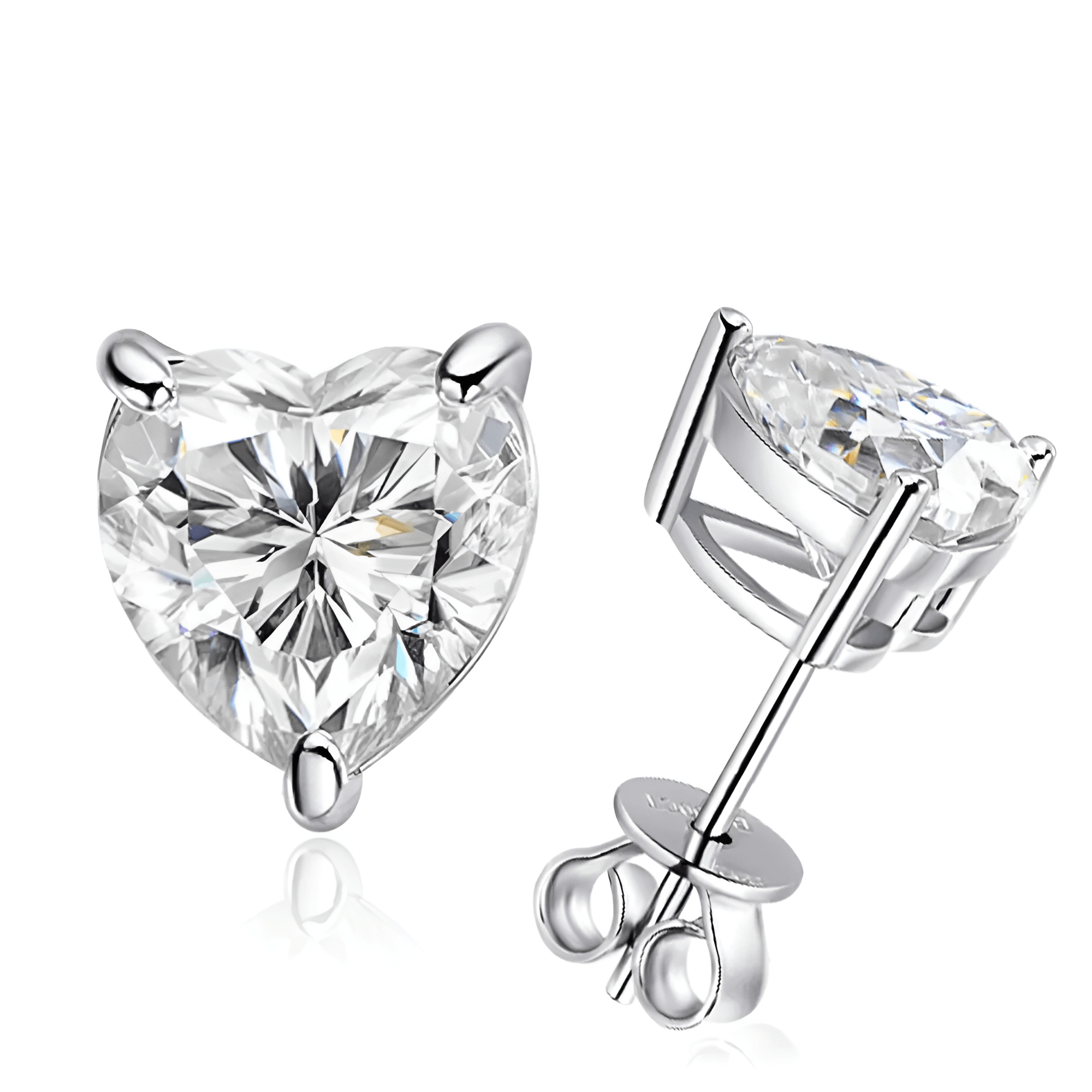 AZRA HEART MOISSANITE DIAMOND STUDS - NARAVOCO