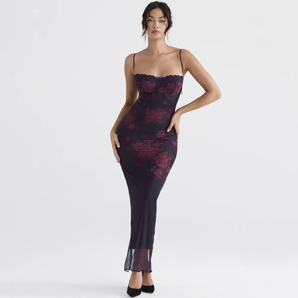 BORDEAUX BLOOM GOWN - NARAVOCO