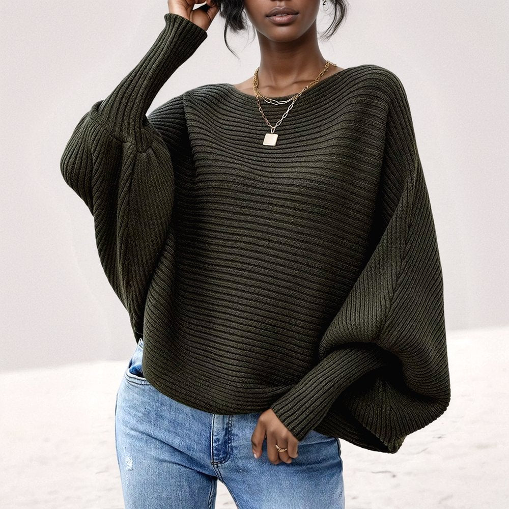 SLOUCHY OVERSIZED RIB CROPPED SWEATER - NARAVOCO