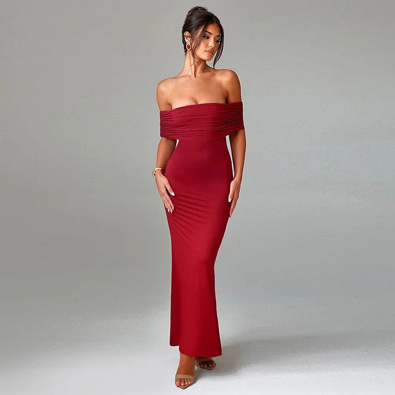 Socialite Style Elegant Sexy Backless Off - shoulder Dress Women - NARAVOCO