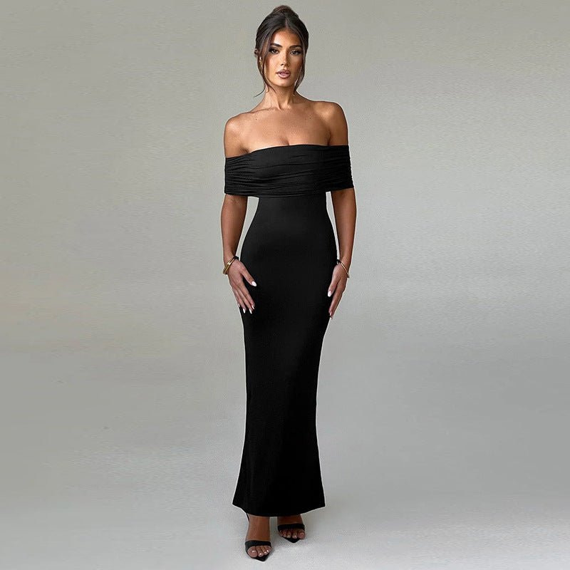 Socialite Style Elegant Sexy Backless Off - shoulder Dress Women - NARAVOCO