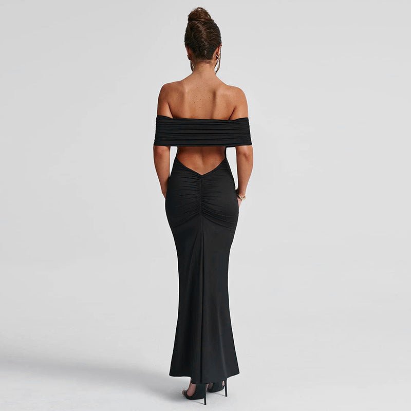 Socialite Style Elegant Sexy Backless Off - shoulder Dress Women - NARAVOCO