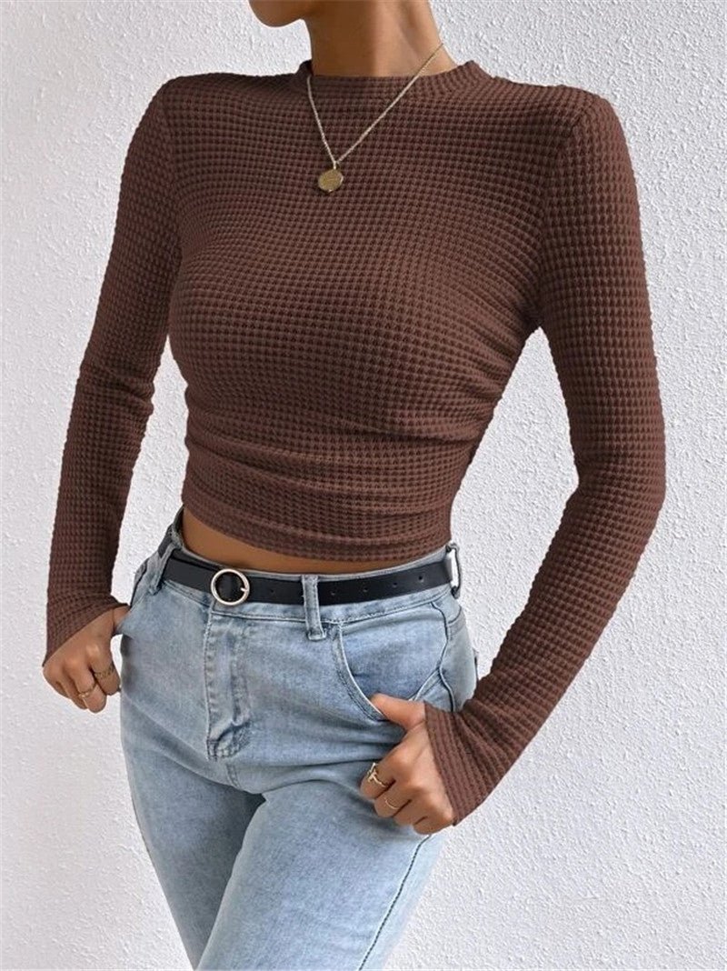 WAFFLE KNIT PIQUÉ CROP - NARAVOCO