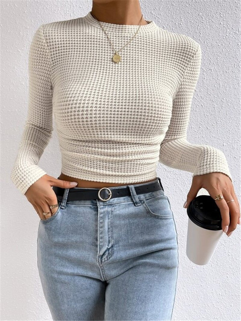 WAFFLE KNIT PIQUÉ CROP - NARAVOCO