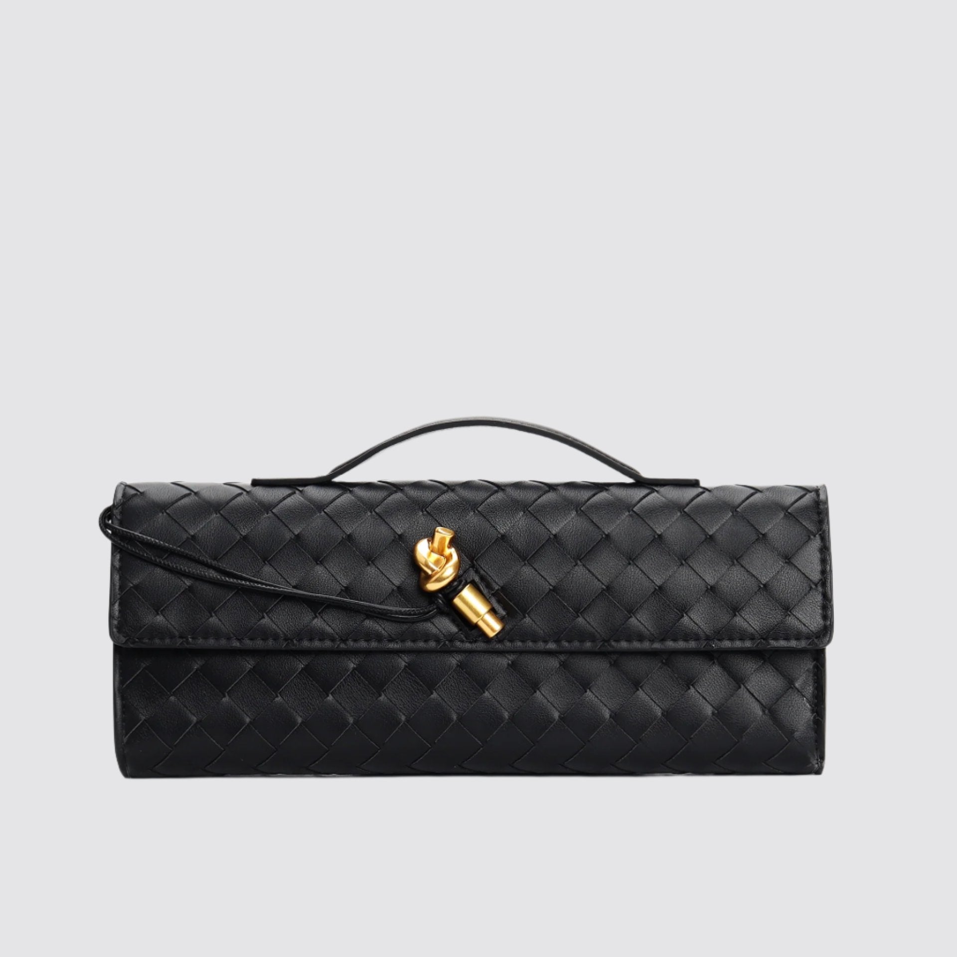 WOVEN LEATHER CLUTCH BAG - NARAVOCO