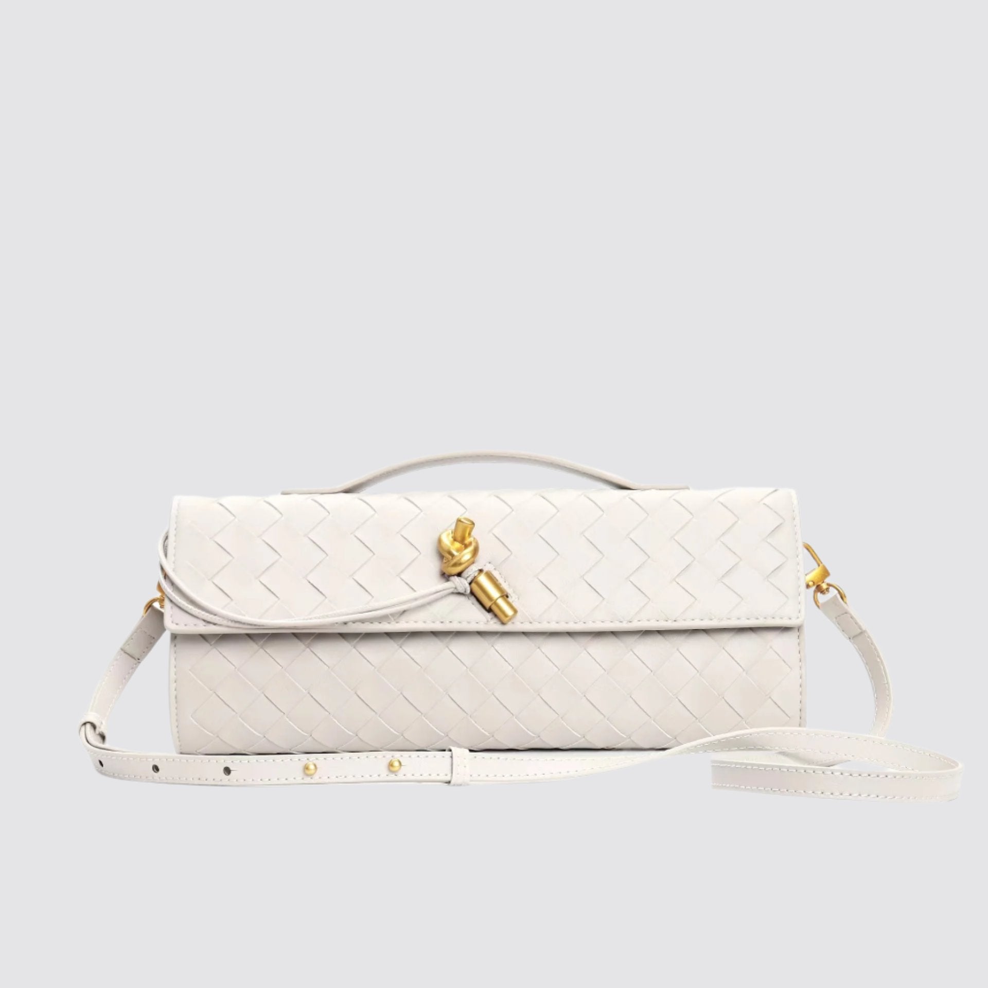 WOVEN LEATHER CLUTCH BAG - NARAVOCO