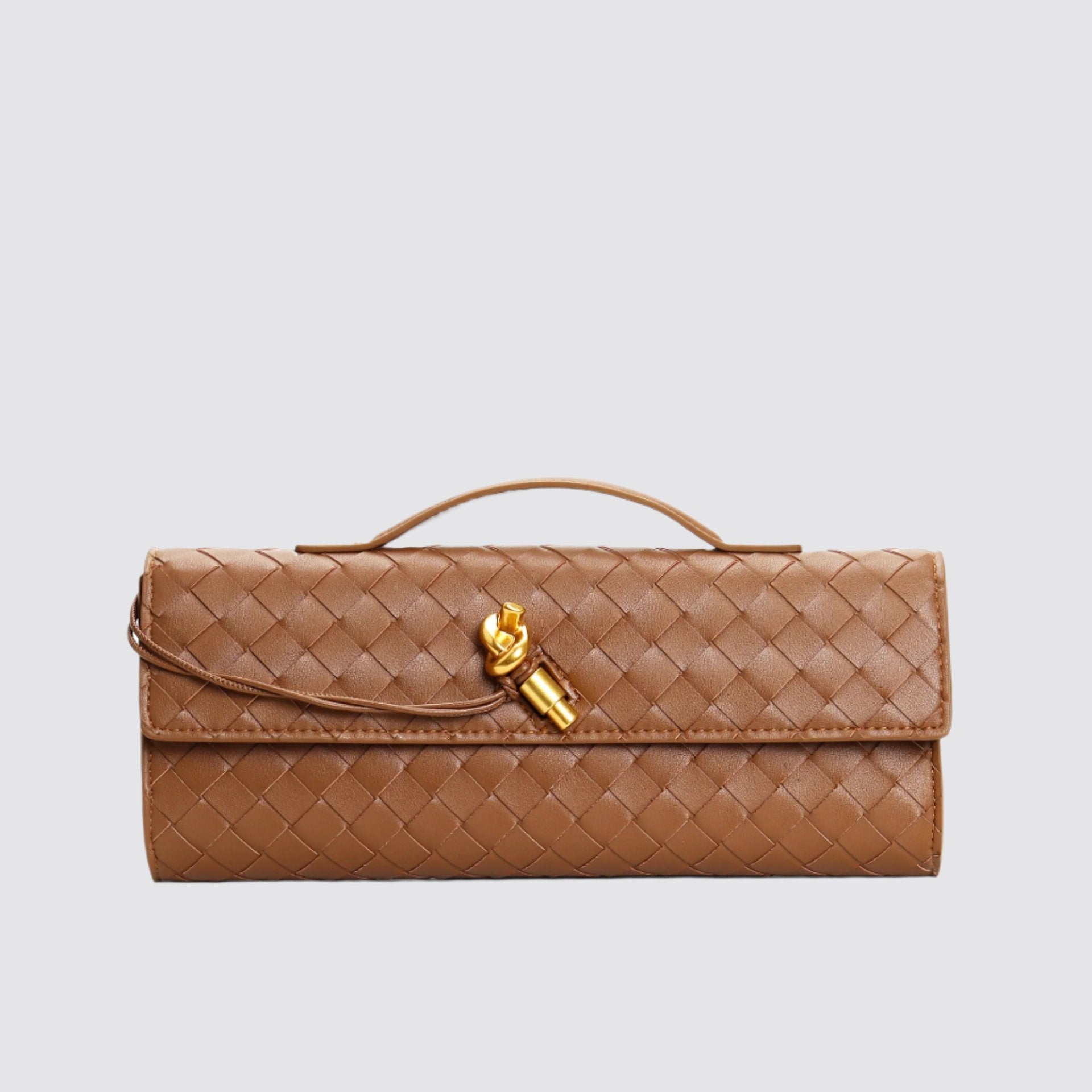 WOVEN LEATHER CLUTCH BAG - NARAVOCO