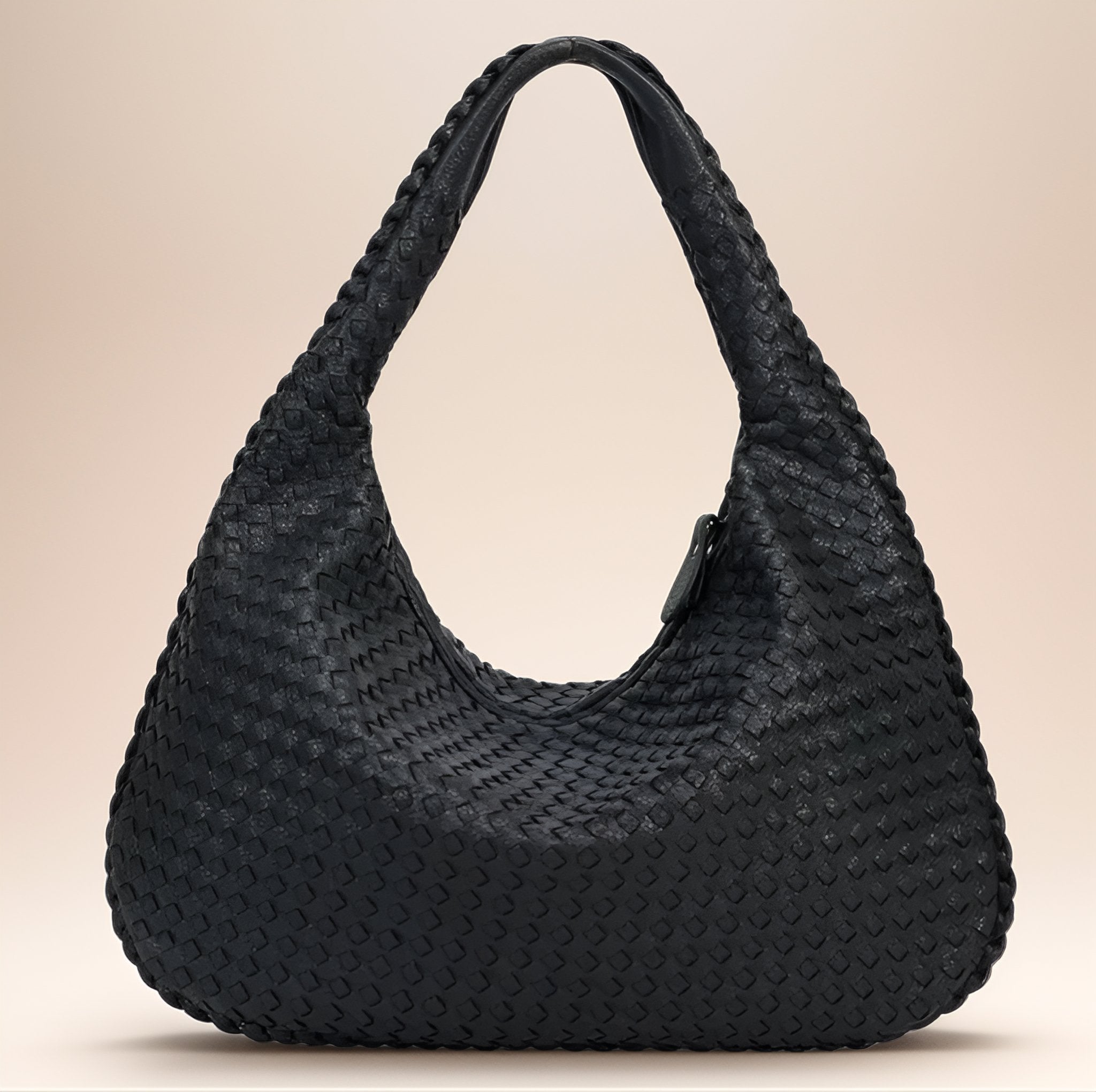 WOVEN LEATHER HOBO BAG - NARAVOCO